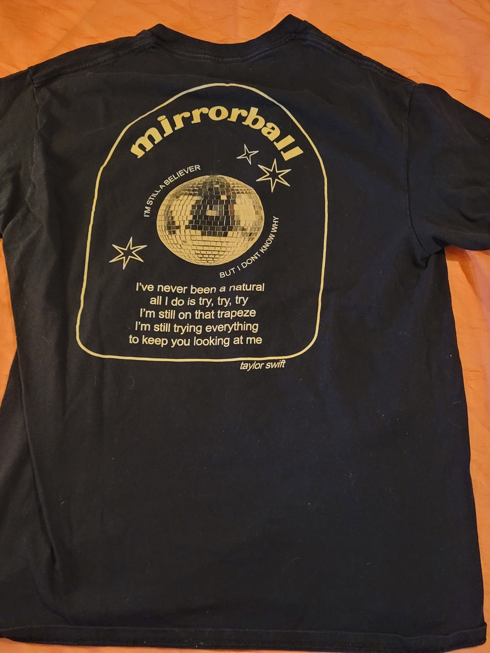 Taylor Swift "Mirrorball" Graphic Tee - Black with Gold Print - Picture 3 of 6